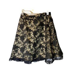 APT 9 WOMENS SIZE 10 MEDIUM BLACK LACY ALINE SKIRT FANCY OVERLAY Whimsygoth